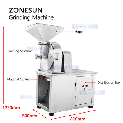 ZONESUN Chili Powder Grinder Ultra Fine Powder Grinding Machine ZS-PGM320