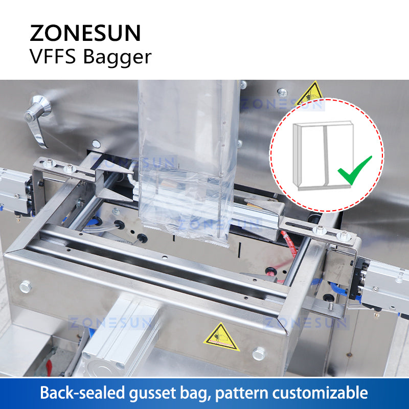 ZONESUN ZS-FS02 Automatic Vertical Form Fill Seal Machine Back Sealing