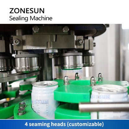 ZONESUN ZS-CFS18-4 Automatic Beer Canning Line Tin Can Filling and Sealing Machine