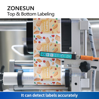 ZONESUN ZS-TB602 Automatic Flat Surface Labeling Machine Top and Bottom Label Applicator