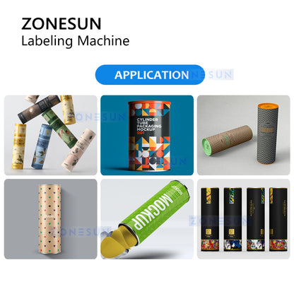 Zonesun ZS-ZGL7 Paper Can Glue Labeling Machine Application