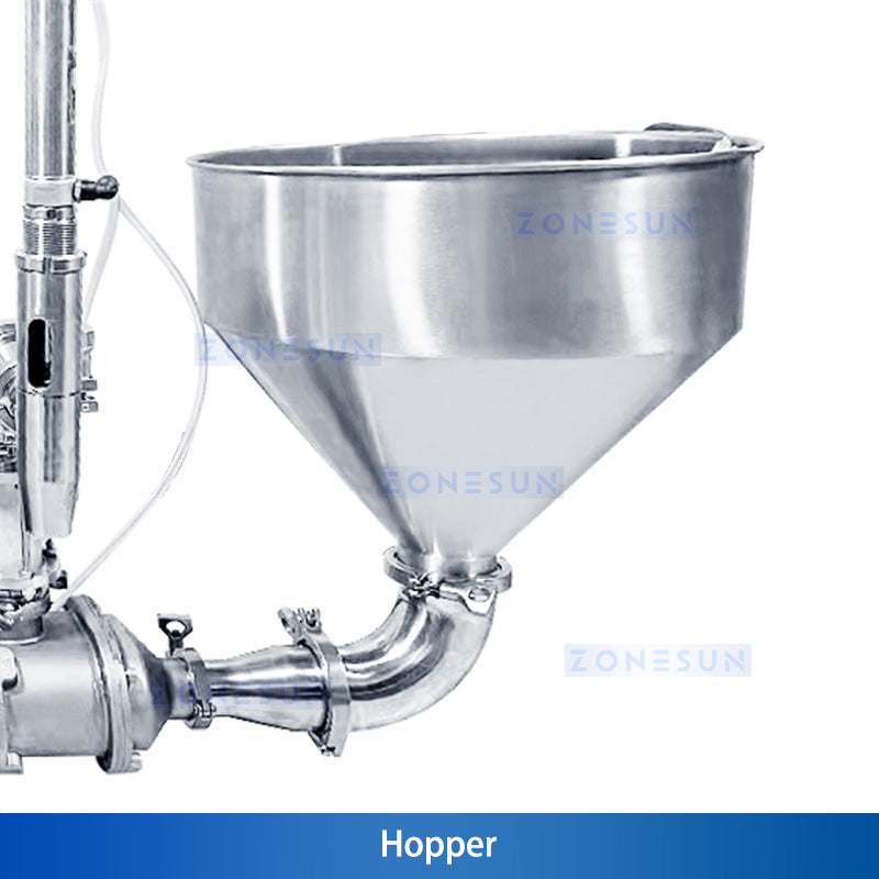 ZONESUN Thick Paste Filling Machine for Liquid with Particles Hopper