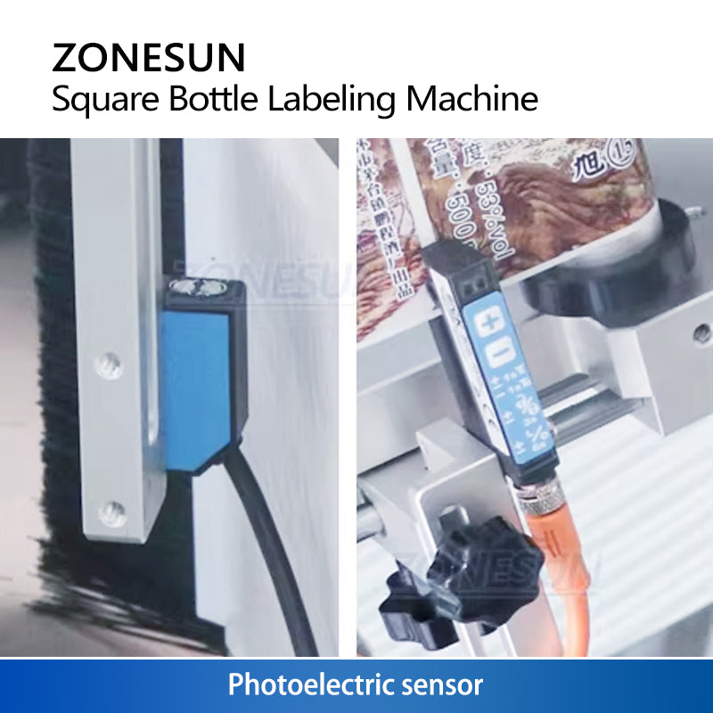 Zonesun ZS-SL25 Square Bottle Wrap-around Labeling Machine Sensor