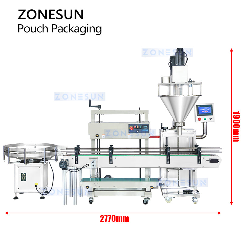 Zonesun ZS-FAL180Z1 Powder Packaging Line Size