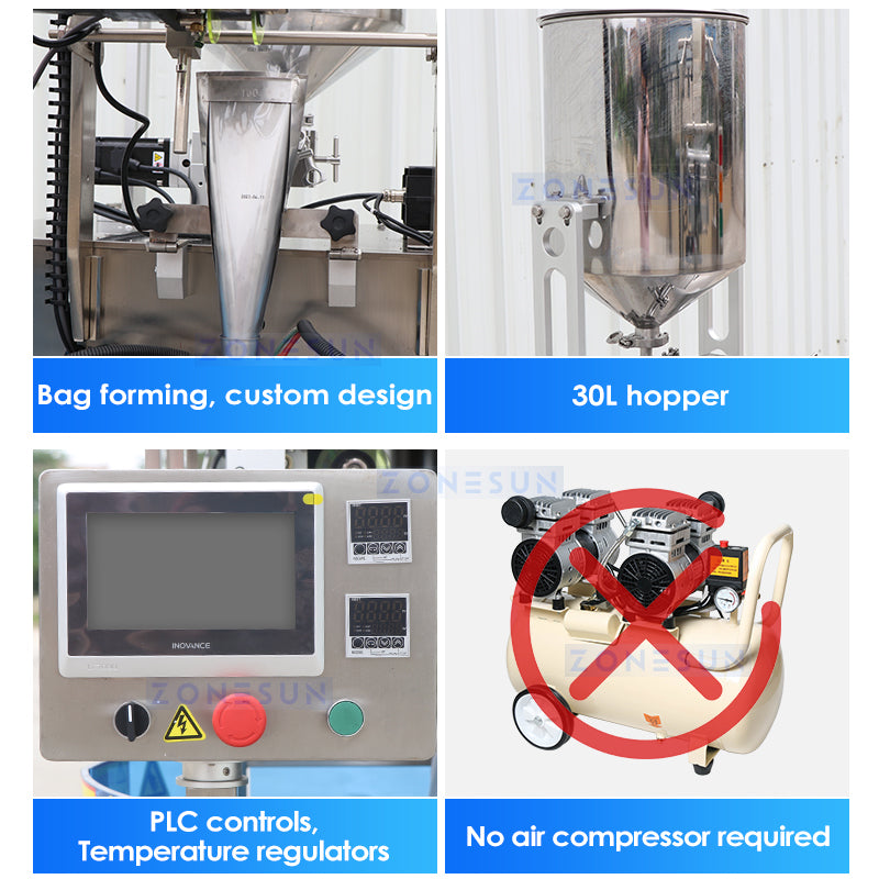 ZONESUN ZS-FP220 VFFS Packaging Machine Pouch Filling and Sealing Machine