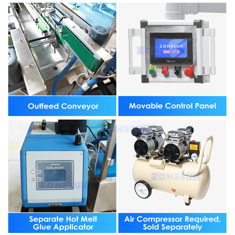 Zonesun ZS-MSZH70 Hot Melt Glue Cartoning Machine Details