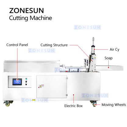 Zonesun ZS-TQ650C Automatic Soap Slab Cutter Soap Bar Cutting Machine Industrial Soap Cutter