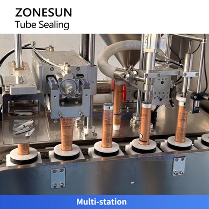 Zonesun ZS-TFS6 Linear Ultrasonic Tube Filling and Sealing Machine Customized Conveyor