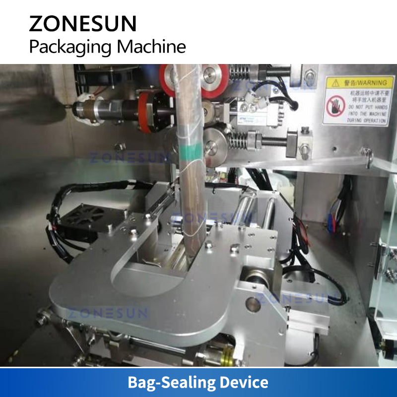 ZONESUN VFFS Pyramid Tea Bag Making Machine ZS-SJB90 Bag Sealing