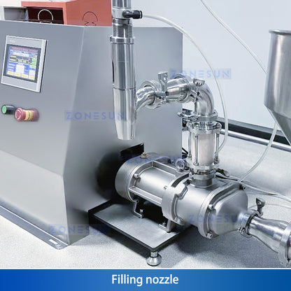 ZONESUN Thick Paste Filling Machine for Liquid with Particles Filling Nozzle