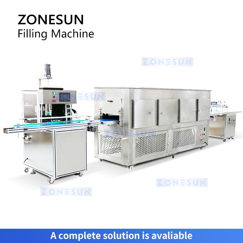 Zonesun ZS-JRF4 4 Head Hot Filling Machine with Cooling Tunnel