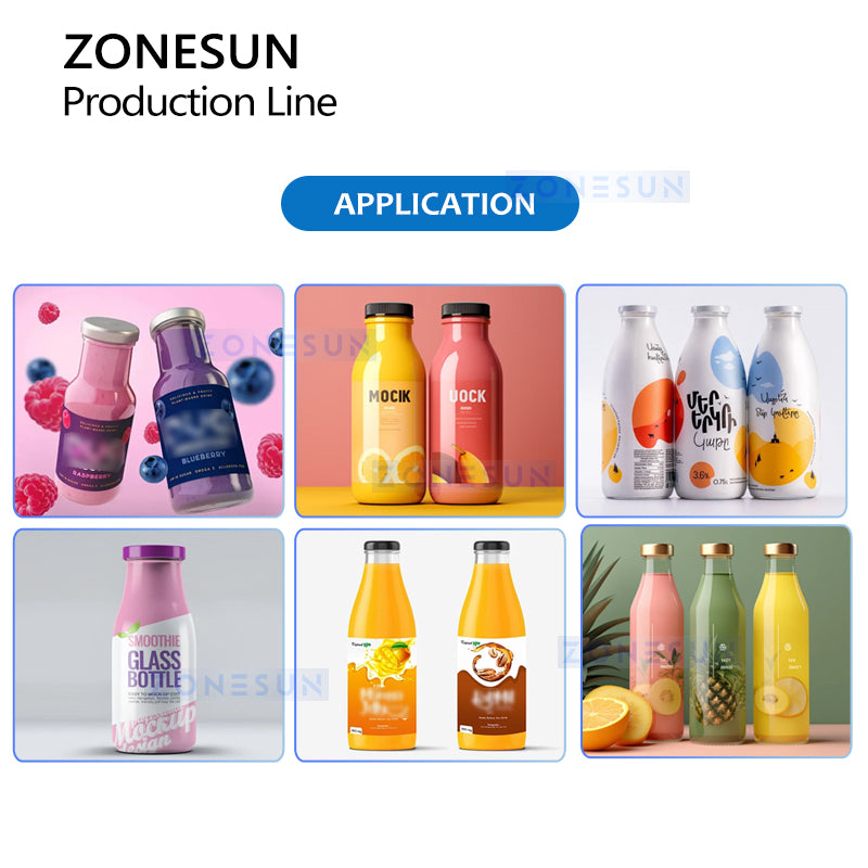 Zonesun ZS-XFCL12 High Speed Glass Bottle Filling and Capping Monoblock Application