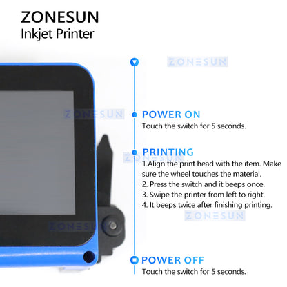 Zonesun ZS-DC1S Mini Inkjet Printer Operation Steps