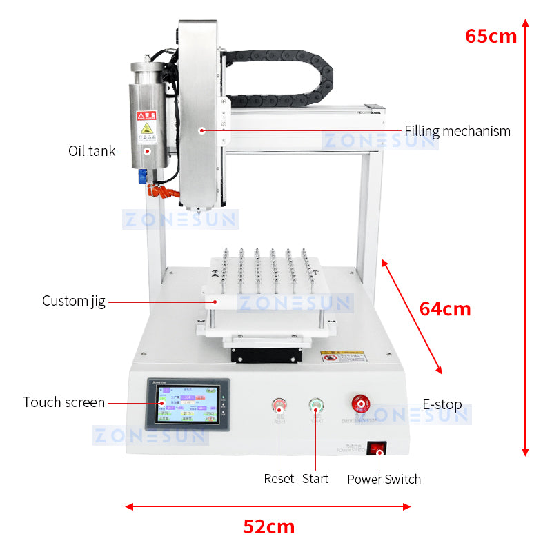 ZONESUN ZS-EL221 Automatic Cartridge Filling Machine Structure