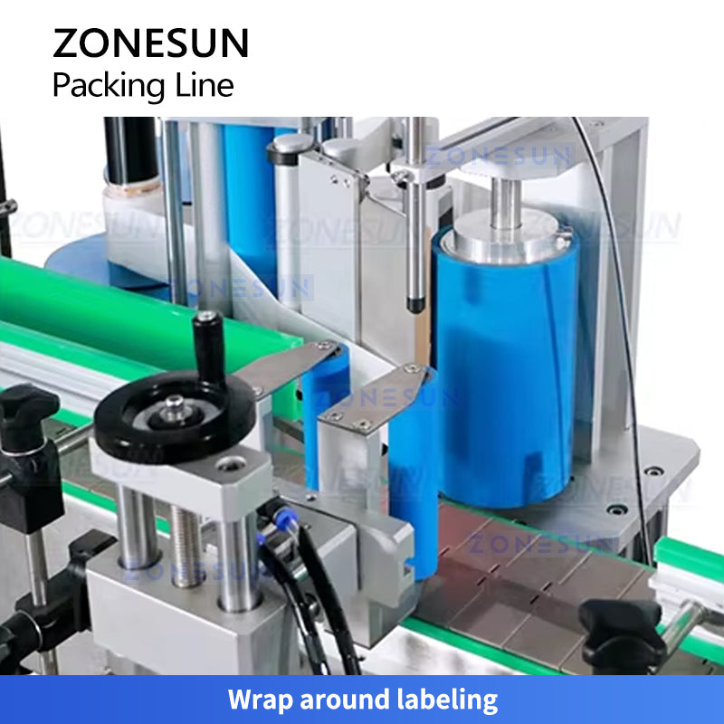Zonesun ZS-FAL180F4 Rotary Syrup Bottling Line Labeling Station