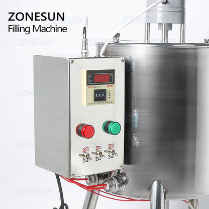 Máquina de enchimento de pasta de aquecimento ZONESUN 15L 30L Aquecedor de mistura