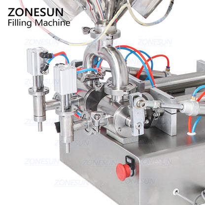 Zonesun Piston Filling Machine Dual Head Heater and Mixer for Paste or Thick Liquid ZS-GTJH2