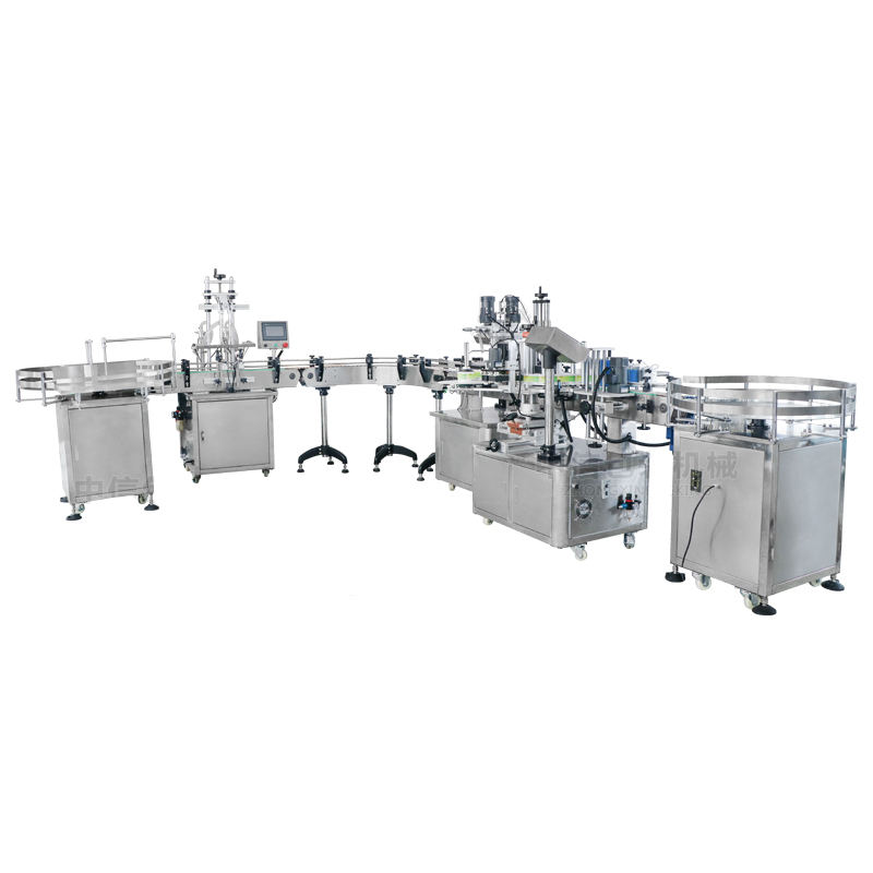 ZONESUN ZS-FAL180R4 Piston Liquid Filling Capping Labeling Machine With U Shape Conveyor Belt