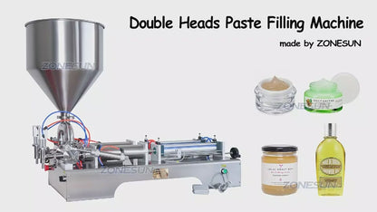 ZONESUN ZS-GT2 Semi Automatic 2 Nozzles Paste Filling Machine With Hopper