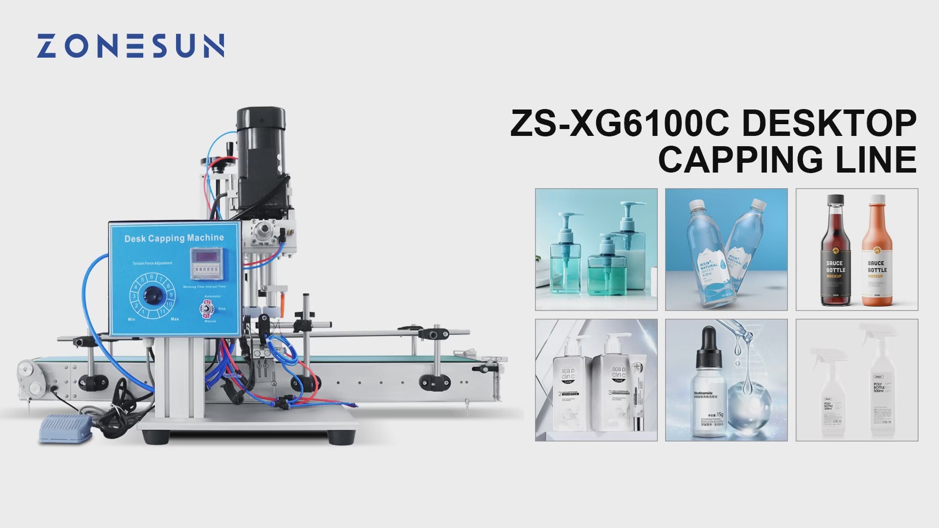 Zonesun ZS-XG6100C Automatic Screw Capping Machine Video