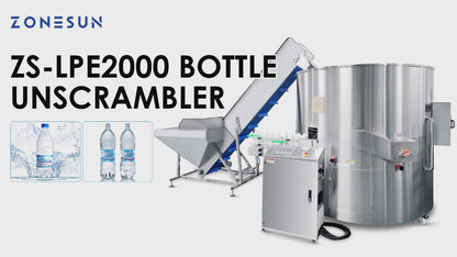 ZONESUN Automatic High Speed Bottle Unscrambler Sorting Machine PET Plastic Container Elevator Unscrambling Equipment ZS-LPE2000