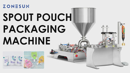 ZONESUN Semi Automatic Spout Pouch Packaging Machine Liquid Filler Pet Food Juice Sauce Screw Capper Piston Pump ZS-GTSP2