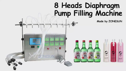 ZONESUN Electric 10 Nozzles Diaphragm Pump Liquid Filling Machine