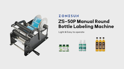 ZONESUN ZS-50P Máquina de rotulagem manual para garrafas redondas pequenas