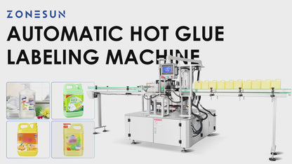 ZONESUN Automatic Hot Melt Glue Labeling Machine OPP labeler Dishwashing Detergent Oblong Pump Bottle ZS-GTB12S