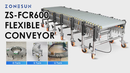 Zonesun ZS-FCR600 Flexible Conveyor | Rubber Covered