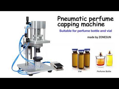 ZONESUN 13/15/18/20mm Pneumatic Perfume Vial Aluminum Plastic Capping Machine