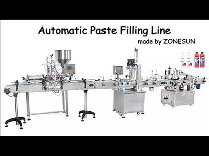ZONESUN ZS-FAL180R9 Full Automatic 2 Heads Paste Round Bottle Filling Capping Labeling Machine