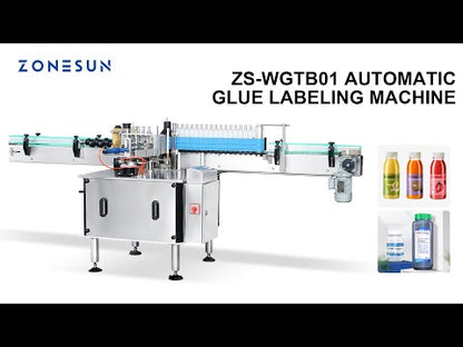 ZONESUN ZS-WGTB01 Máquina automática de etiquetado de pegamento para botellas redondas 
