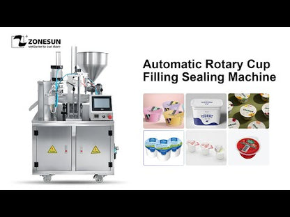 ZONESUN ZS-FS100 Automatic Rotary Paste Filling Cup Sealing Machine