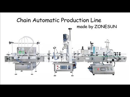 ZONESUN Desktop 4 Nozzles Liquid Filling Capping And Positioning Round Bottle Labeling Machine