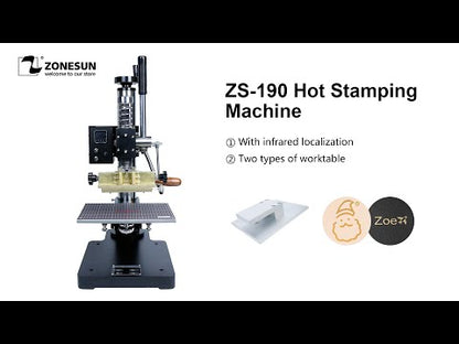 ZONESUN ZS-190 Máquina de estampagem a quente personalizada de latão