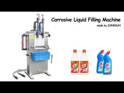 ZONESUN Fully Pneumatic Semi-automatic 2 Nozzles Corrosive Liquid Filling Machine