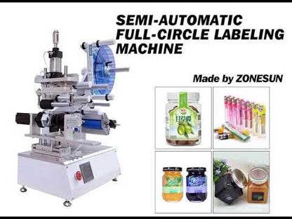 ZONESUN XL-T805 Semi-automatic Hexagon Bottle Full-circle Labeling Machine With Date Coder