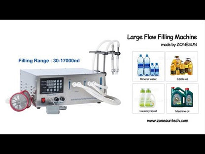 ZONESUN GZ-D1 Máquina de llenado de líquidos con bomba de diafragma semiautomática de 2 boquillas