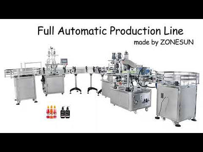 ZONESUN ZS-FAL180R4 Piston Liquid Filling Capping Labeling Machine With U Shape Conveyor Belt