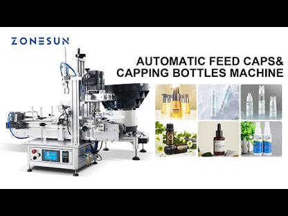 Máquina automática de tapado de botellas cuentagotas ZONESUN ZS-XG1870R con alimentador de tapas vibratorias