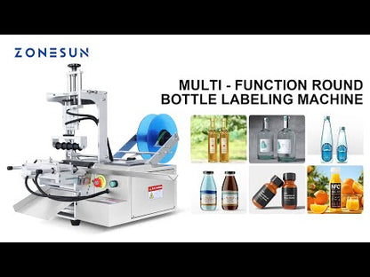 ZONESUN ZS-TB101 Slideway Single/Double Side Round Bottle Labeling Machine with Unloading Slide