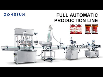 ZONESUN ZS-FAL180X3 Máquina automática de etiquetagem de garrafas redondas para enchimento de pasta com alimentador de tampas