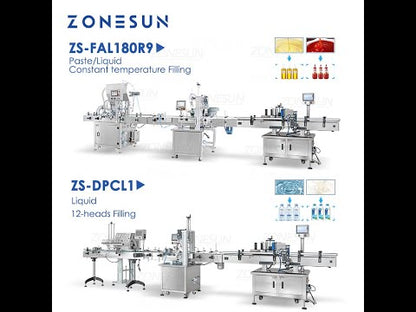 ZONESUN ZS-FAL180R9/ZS-DPCL1 Enchimento Automático Personalizado Tampando Rotulagem Linha de Produção 