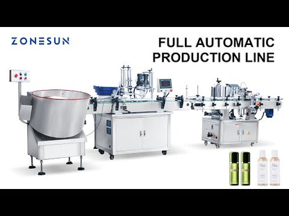 ZONESUN ZS-FAL180Z2 2 Nozzles Magnetic Pump Liquid Filling Capping Round Bottle Labeling Machine With Bottle Unscrambler