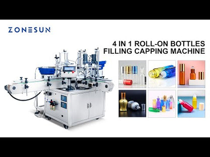 ZONESUN ZS-AFC11 Automatic Roll-on Bottles Magnetic Pump Liquid Filling Capping Machine With Cap Feeder