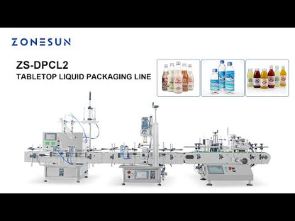 ZONESUN ZS-DPCL2/ZS-FAL180D5 Linha de produção de rotulagem de garrafas redondas de enchimento de líquido personalizado 