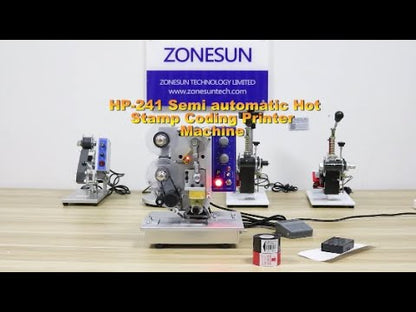 ZONESUN HP-241B Semi-automatic Electric Hot Stamp Ribbon Code Printing Machine