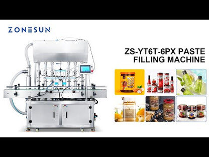 ZONESUN ZS-YT6T-6PX Máquina de llenado de pasta con servomotor de 6 boquillas con bomba de alimentación 