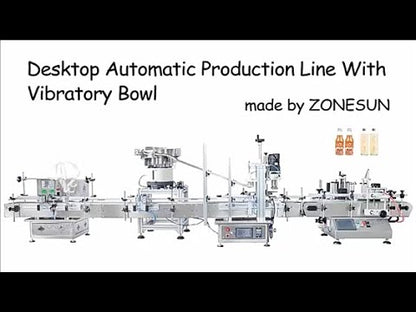 ZONESUN ZS-FAL180C5 Desktop 4 Nozzles Liquid Filling Capping And Labeling Machine With Vibratory Bowl